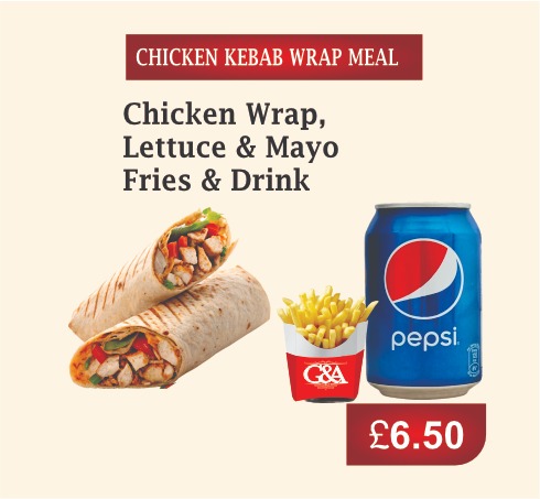 CHICKEN KEBAB WRAP MEAL